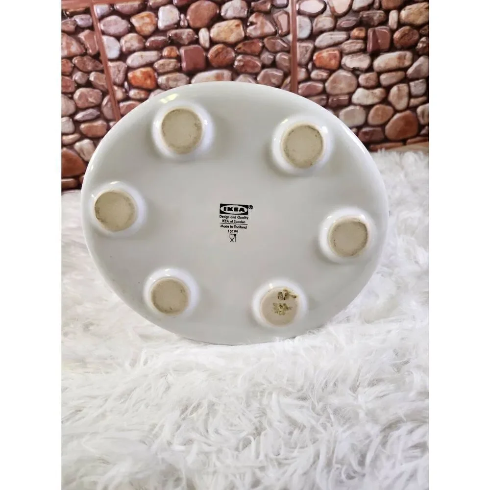 Ikea White Modern Style Tea Pot with Handle and Locking Lid Classic Large